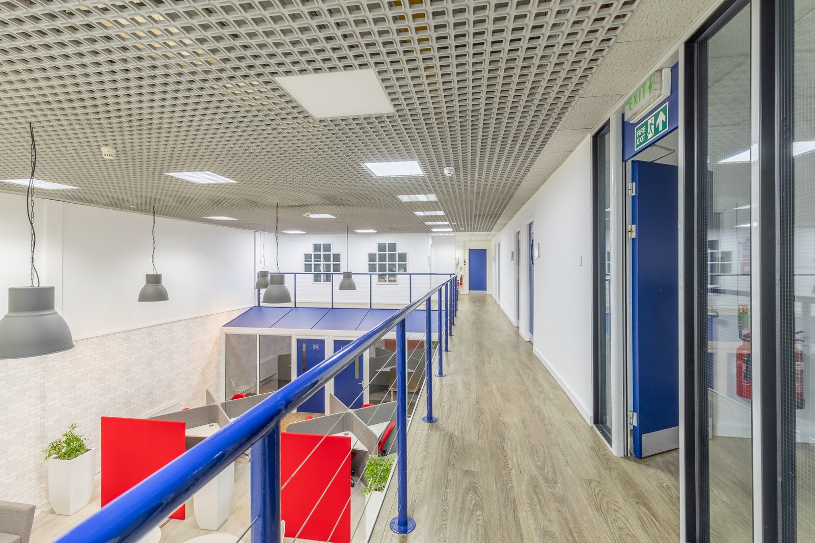 Blue-framed corridor
