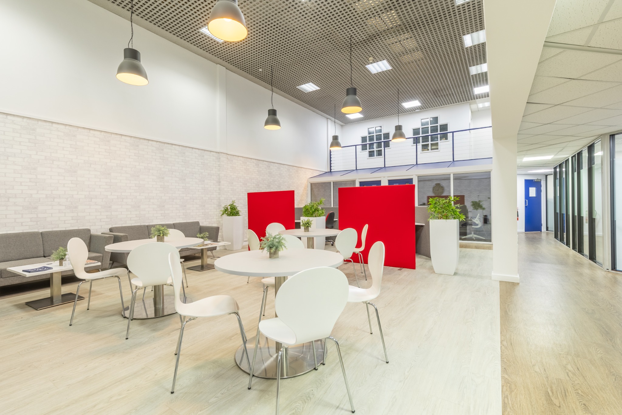 Co-working floor viewed from mezzanine