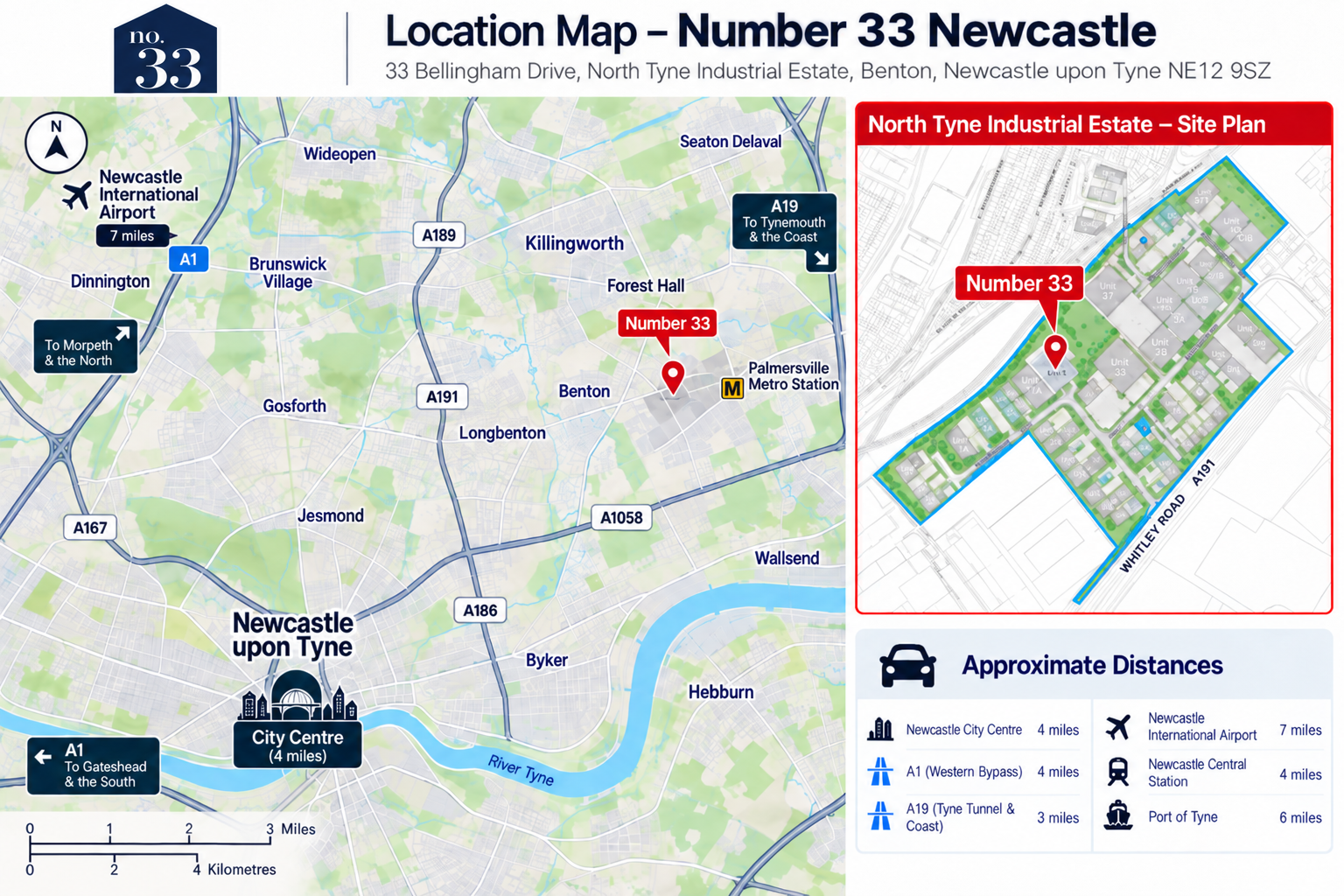 Map — Number 33, 33 Bellingham Drive, North Tyne Industrial Estate, Newcastle upon Tyne NE12 9SZ